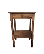 Early American Style Solid Pine Trestle Dining Table with Windsor Chairs, Deacon's Bench, and Matching China Hutch — listing 5