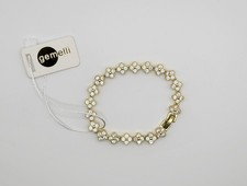 Rhinestone Tennis-Style Bracelet with Smoky Grey and Clear Crystals, Dark-Tone Metal Setting