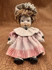 Zampiva Porcelain Figurine of Girl Holding Puppy in Green Clover Dress — listing 2