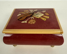 Italian Sorrento Inlaid Marquetry Musical Side Table with Floral Rosewood Top — listing 6