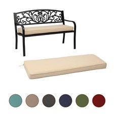 2-Piece Beige Rectangular Seat Cushion Set with Leather Buckle Straps — listing 2