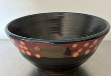 Stephen Kilborn Studio Cat Face Pottery Bowl Set - 13" Round Bowl & 9" Square Bowl, Black/Blue Glaze — listing 6
