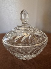 Small Clear Glass Lidded Candy Jar / Apothecary Trinket Jar with Ball Finial — listing 6