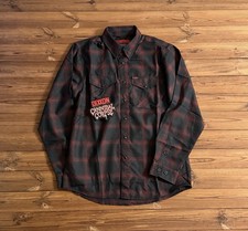 Dixxon Flannel Company Men's Snap-Button Flannel Shirt, Teal/Black/Orange Plaid, Size L, listing 4