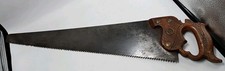 Antique Hand Saw with Carved Wheat-Motif Wooden Handle and Medallion — listing 2