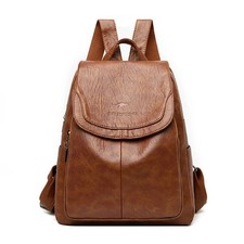 Brown Faux Leather Backpack — listing 3