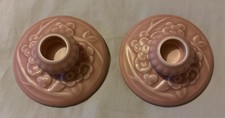 Rookwood Pottery Arts & Crafts Green Glaze Low Candle Holders, Pair, Shape 2310 — listing 5