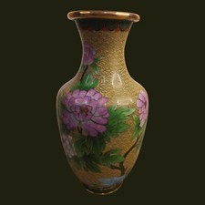 Chinese Handmade Copper Wire and Mother-of-Pearl Flowering Tree on Jade-Green Stone Base — listing 4