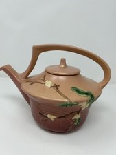 Roseville Pottery Snowberry Pattern Teapot with Lid (Green/Orange) — listing 3