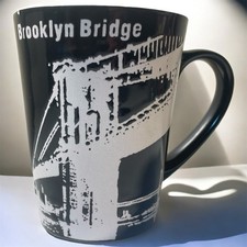 Brooklyn Landmarks Illustrated Ceramic Cup (Brooklyn Bridge, DUMBO, Botanic Garden) Yes - there's a printed brand/studio nam — listing 5