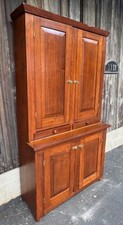 Antique Rustic Pine Two-Door Cupboard / Wardrobe with Plank Doors