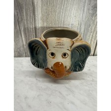 Vintage Figural Elephant Planter with Tree Stump Vase and Hand-Painted Flowers — listing 2