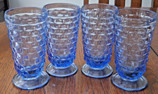 Vintage Cube/Diamond Pattern Footed Glass Bowl with Scalloped Rim — listing 5