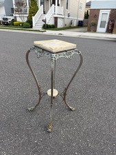 Antique Victorian Brass & Onyx Three-Tier Plant Stand / Etagere — listing 3