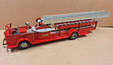 Vintage Model Toys Rossmoyne Aerial Ladder Fire Truck, Pressed Steel