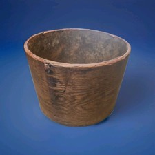 Antique Primitive Wooden Bentwood Pantry Box / Firkin with Wire Bail Handle and Lid — listing 2