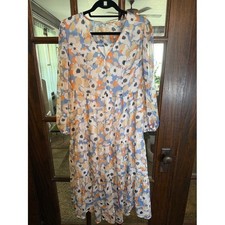 Joie Cream Floral Smocked Bodice Cotton Midi Sundress, Size XS — listing 6
