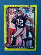 2025 Topps Chrome TreVeyon Henderson RC Green Refractor /175 New England Patriots, listing 5