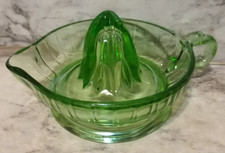 Vintage Green Uranium (Vaseline) Glass Reamer Juicer with Spout and Handle — listing 5