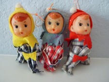 Vintage Mid-Century Ceramic Christmas Pixie Elf Figurines, Pair (Boy & Girl) with Holly Caps - Candleholders/Place Card Holders — listing 6