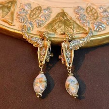 Vintage Figural Angel Cherub Drop Earrings with Lever-Back Closures — listing 4