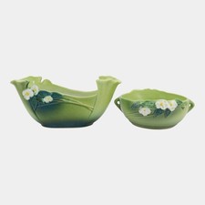 Roseville Mock Orange Yellow Footed Console Bowl / Planter, Pattern 957-8 — listing 2