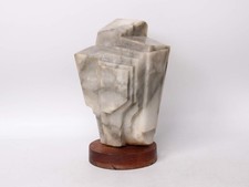 Abstract Carved Marble Sculpture on Hardwood Base, attributed to Niizuma (unverified) — listing 4
