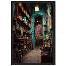 Framed Decorative Print of 'Treasure Shop' Antique Store Storefront Scene — listing 4