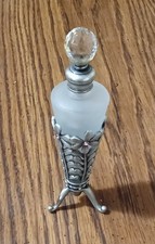 Frosted Glass Perfume Bottle with Faceted Crystal Ball Stopper