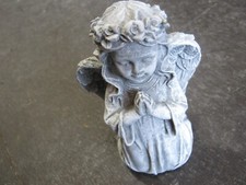 Cast Concrete Kneeling Praying Angel Garden Statue with Detailed Wings — listing 5