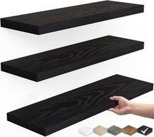Vintage Solid Wood Three-Tier Wall-Mounted Display Shelf with Scrolled Sides — listing 4