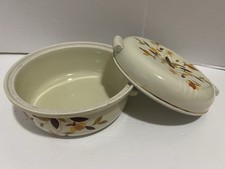 Hall China Autumn Leaf Covered Casserole Dish with Salt & Pepper Shakers — listing 2