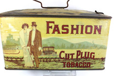 Fashion Cut Plug Tobacco Tin Lunch Box Pail with Wire Handle — listing 2