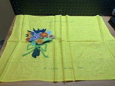 Pauline Denham Completed Crewel Embroidery Blue Floral Panel #6016 — listing 5