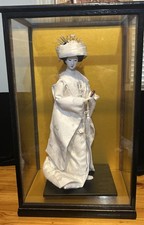 Vintage Japanese Bridal Doll in Silver Brocade Wedding Kimono with Wataboshi Hood — listing 3