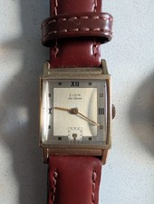 Vintage Elgin De Luxe Men's Wristwatch, Rectangular Tank Case with Sub-Seconds Dial — listing 3