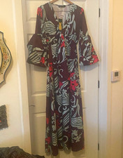 Red Floral Off-the-Shoulder Maxi Dress with Side Tie