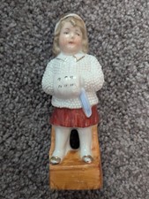 Bisque Porcelain Kewpie-Style Baby Figurine with Alphabet Block — listing 6