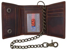 Vintage Cognac Brown Leather Flap Shoulder Bag with Multi-Strand Gold Chain Strap — listing 2