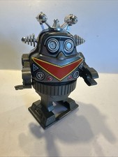 Vintage Yone No. 2280 Wind-Up Space Robot, Blue Plastic, Made in Japan — listing 2