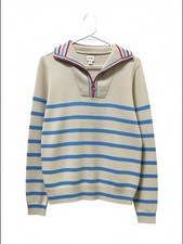 J.Crew Camel & Black Striped Full-Zip Hooded Sweater Jacket, Size M — listing 5