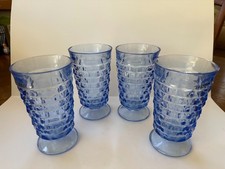Vintage Cube/Diamond Pattern Footed Glass Bowl with Scalloped Rim — listing 2