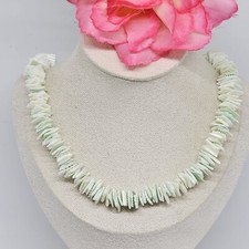 Vintage Green Puka Shell Chip Necklace with Barrel Clasp — listing 5