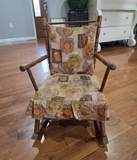 Vintage Child's Captain's Bow-Back Rocking Chair, Solid Maple — listing 3