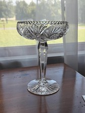 Cut Crystal Pinwheel Pattern Candlestick Holder