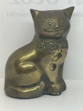 Vintage Solid Brass Cat Figurine with Arched Back and Raised Tail — listing 5