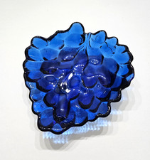 Pressed Glass Covered Compote / Candy Dish with Grape & Leaf Pattern and Twisted Finial — listing 6