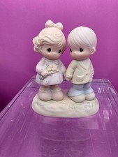 Precious Moments Bisque Porcelain Girl Figurine with Bonnet — listing 3