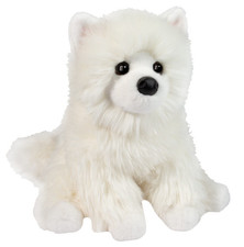 Cream White Plush Dog with Plaid Bow Tie — listing 5