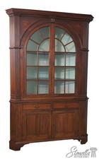 Vintage Walnut Wall-Mounted Corner Cabinet with Single Panel Door — listing 2
